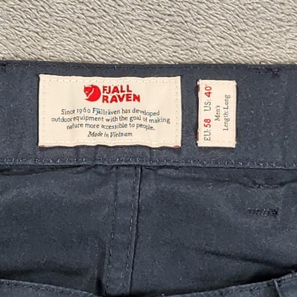 Fjallraven Pants Mens Medium 40x36 Navy Greenland Jeans G-1000 Cargo Hiking - Picture 6 of 16